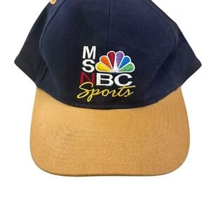 Vintage‎ 90's Men's NBC Sports 6 Panel Semi-Flat Baseball Trucker Hat Cap OSFA